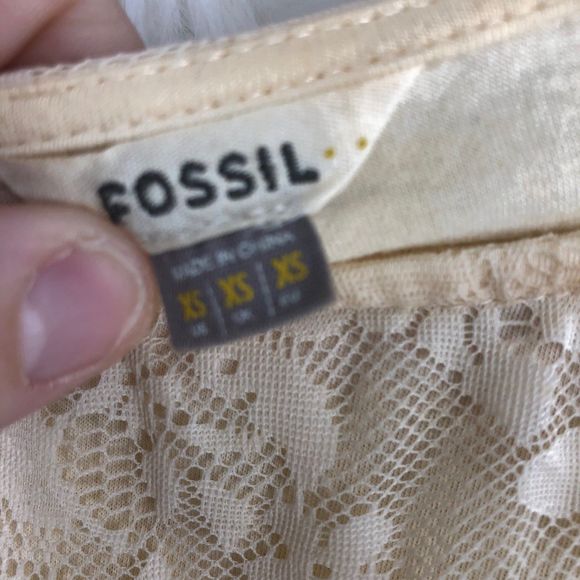 Fossil Lacy Boxy Blouse, Shabby Victorian, Bohemian, Casual or Dress sz XS - Picture 7 of 7